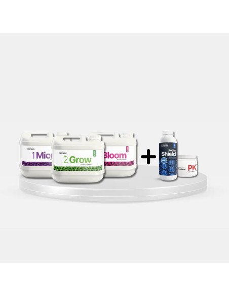 Línea Bases - 5 Litros + RS 1L y PK 500g (REGALO) - HidroCanna Nutrients